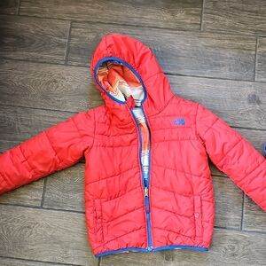 The North Face Orange/Red Puffer Hooded Jacket
